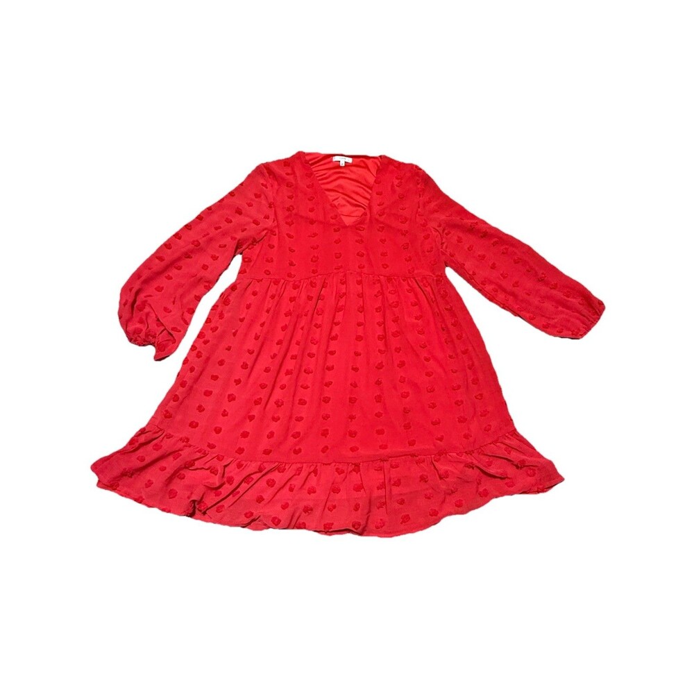 NWT Jodifl Swiss Dot CHIC BoHo Baby Doll Balloon Sleeve Tunic Dress Small